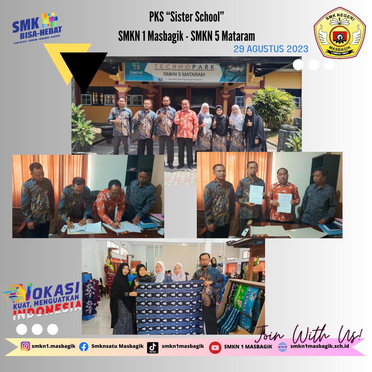 PKS "Sister School" SMKN 1 Masbagik - SMKN 5 Mataram
